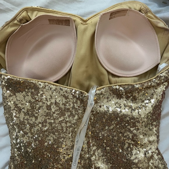 Sequin Gold Prom/Bridal Dress - Picture 2 of 3